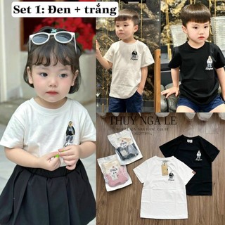 Set 2 áo thun thêu gấu Whoau kid mùa hè