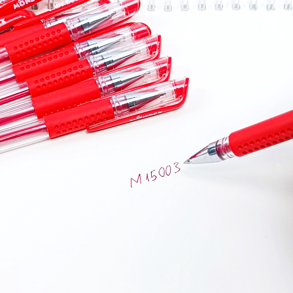 Combo 3 Bút Gel Bi Nước Học Sinh Ngòi 0.5mm MONDEZ  Mực Đậm Đều Nét Chữ Đẹp M15003