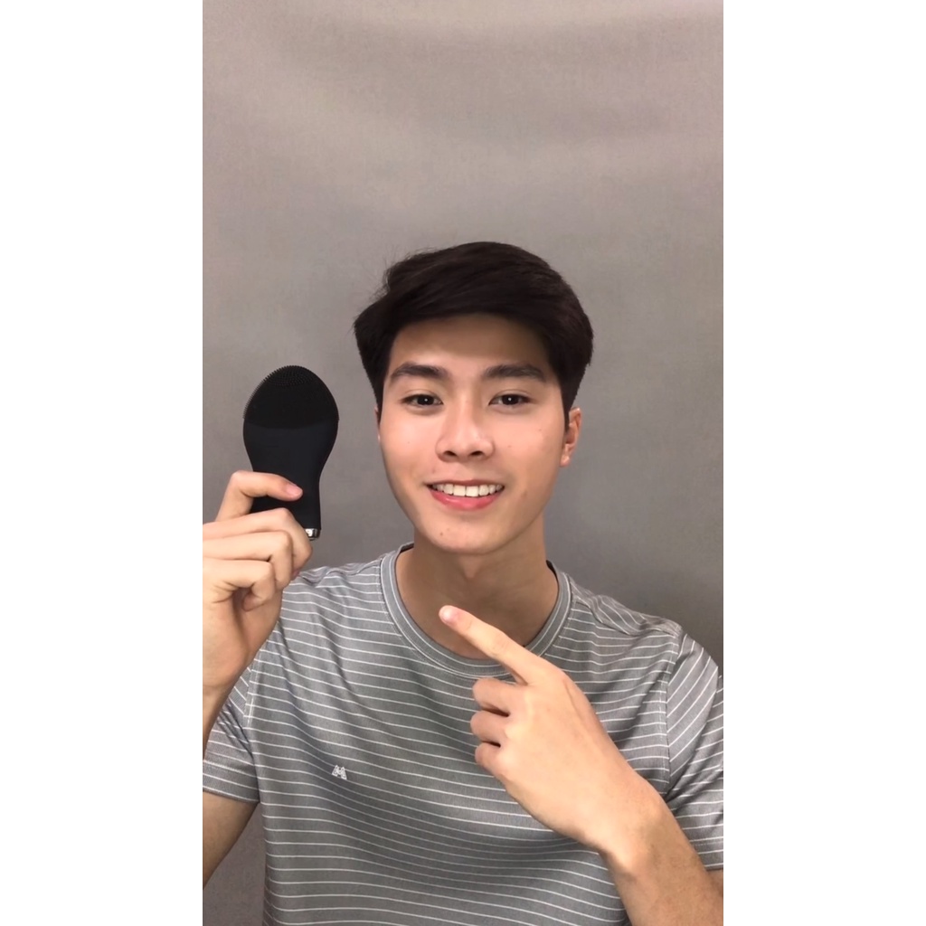 Máy rửa mặt Hallicare Frizz,Máy rửa mặt mini cao cấp - Máy massage mặt cho nam hiệu quả, giúp vệ sinh da mặt tối ưu