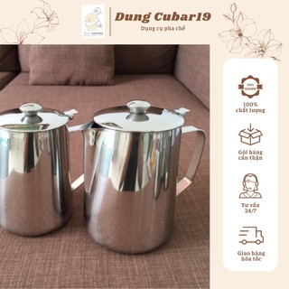 Ca đánh sữa inox có nắp 100% inox 304 có nắp 600ml - 1000ml - 1500ml - 2000ml