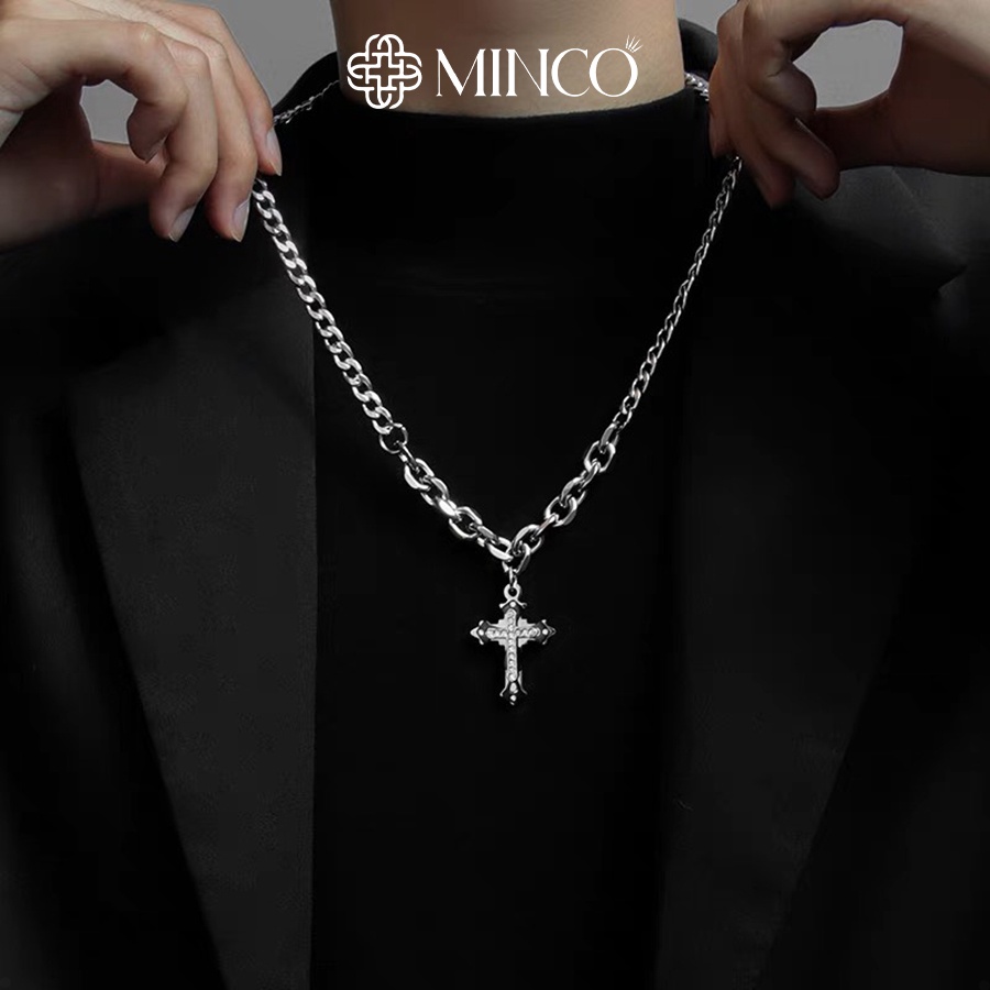 Dây chuyền nam thập tự thánh giá đính đá Minco Accessories vòng cổ cao cấp hiphop DT100