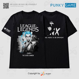 Áo thun Liên Minh Huyền Thoại (LMHT) JINX Digital Art Black T-Shirt ngắn tay