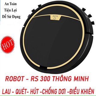 Robot hút bụi RS300, Robot hut bụi lau nhà, Máy quét nhà thông minh tự động thiết kế nhỏ gọn đa năng dung lượng pin lớn