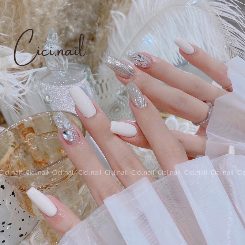🌷CICI.NAILS🌷 Nailbox Thiết Kế Sơn Gel Cao Cấp Tráng Gương Sóng Đính Đá