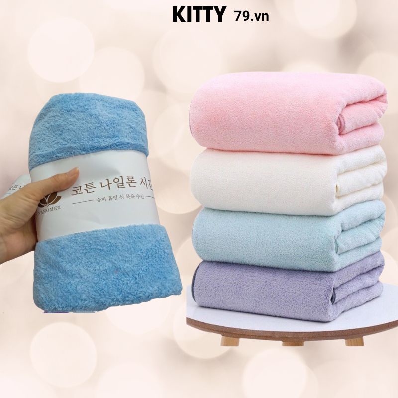 Khăn Tắm Hàn Quốc Cao Cấp 70x140 cm Chất Bông Siêu Mềm Mịn Thấm Nước KT222