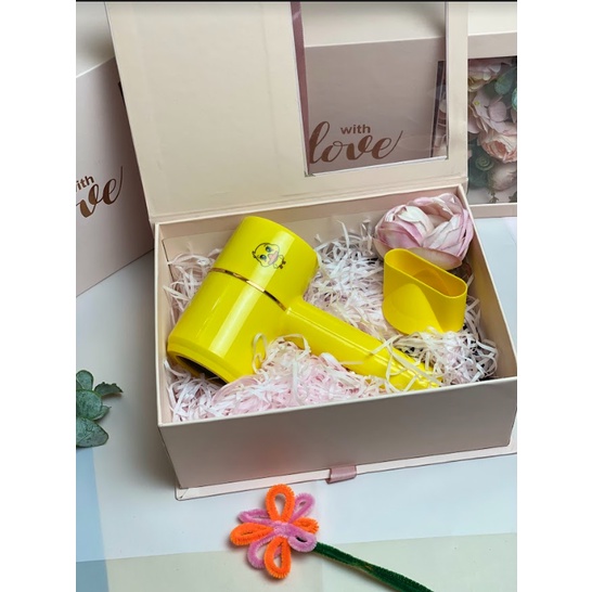 Set quà tặng 8/3 cho mẹ, người yêu, bạn bè, máy sấy tóc tạo kiểu DELIYA con vịt cute, DLY-2600 tím