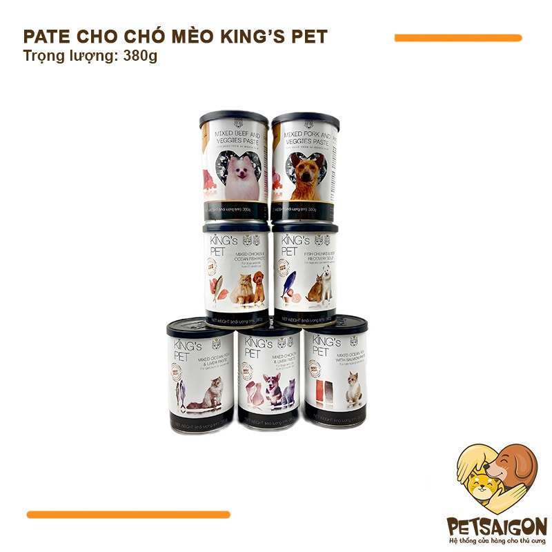 [PAE CHO CHÓ MÈO] PATE KING'S PET CHO CHÓ MÈO - LON 380G