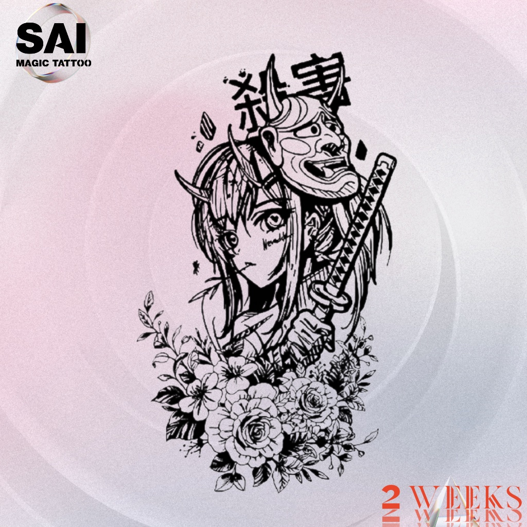 Miếng dán hình xăm tạm thời SAI MAGIC TATTOO 823 18CM×11CM chống thấm nước lâu trôi lên đến 2 tuần