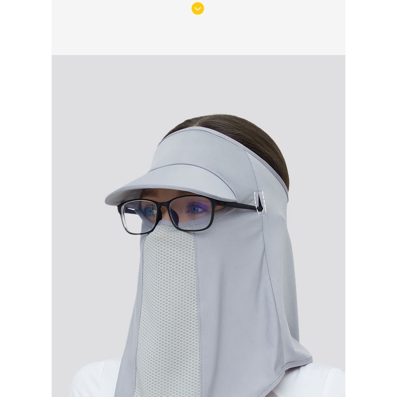 Khẩu Trang Bằng Vải Lụa Lạnh Thoáng Khí Chống Tia UV UPF 50+ Có Vành Che Trán Dùng Khi Lái Xe / Leo Núi Unisex Đeo Hợp