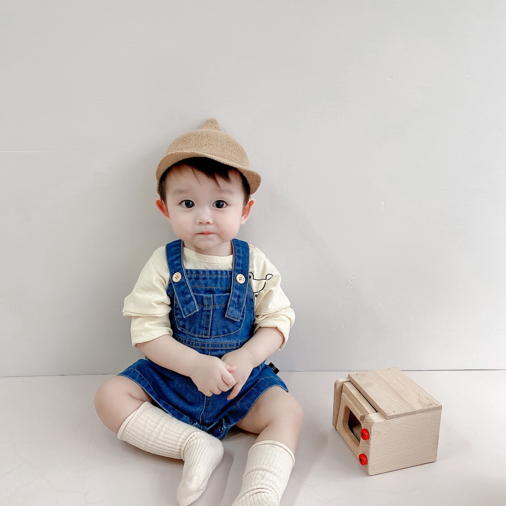 Quần yếm cho bé Yếm jean đùi cho bé từ 7kg đến 15kg chất liệu bò mềm hàng Quảng Châu cao cấp
