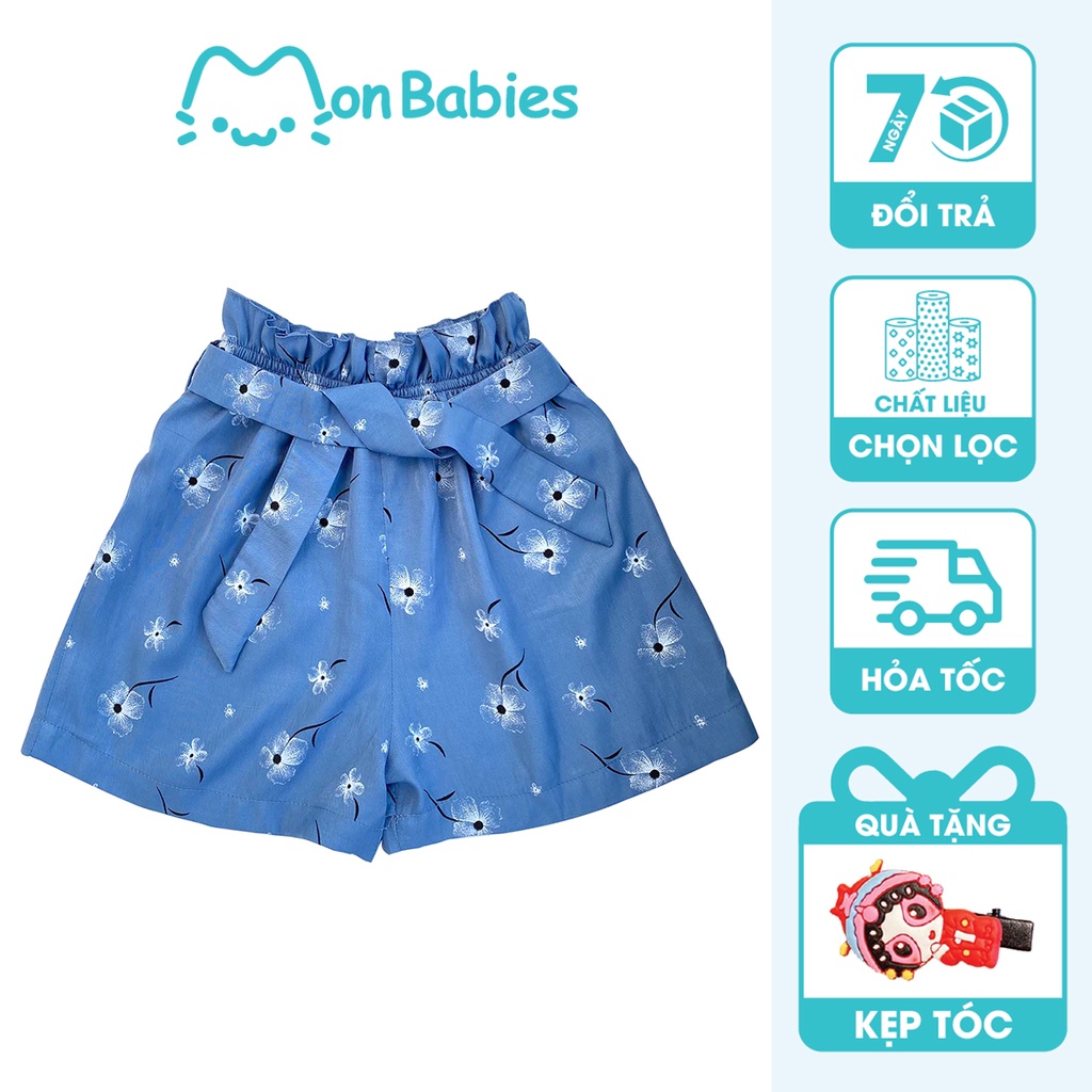 Quần đi biển cho bé gái chất kate họa tiết dễ thương cho bé gái từ 2-6 tuổi MonBabies VL30Q