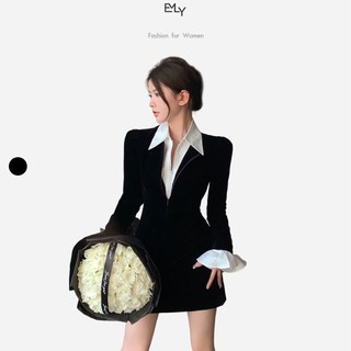 Đầm dáng ôm sơ mi tay dài mini Emilyshop