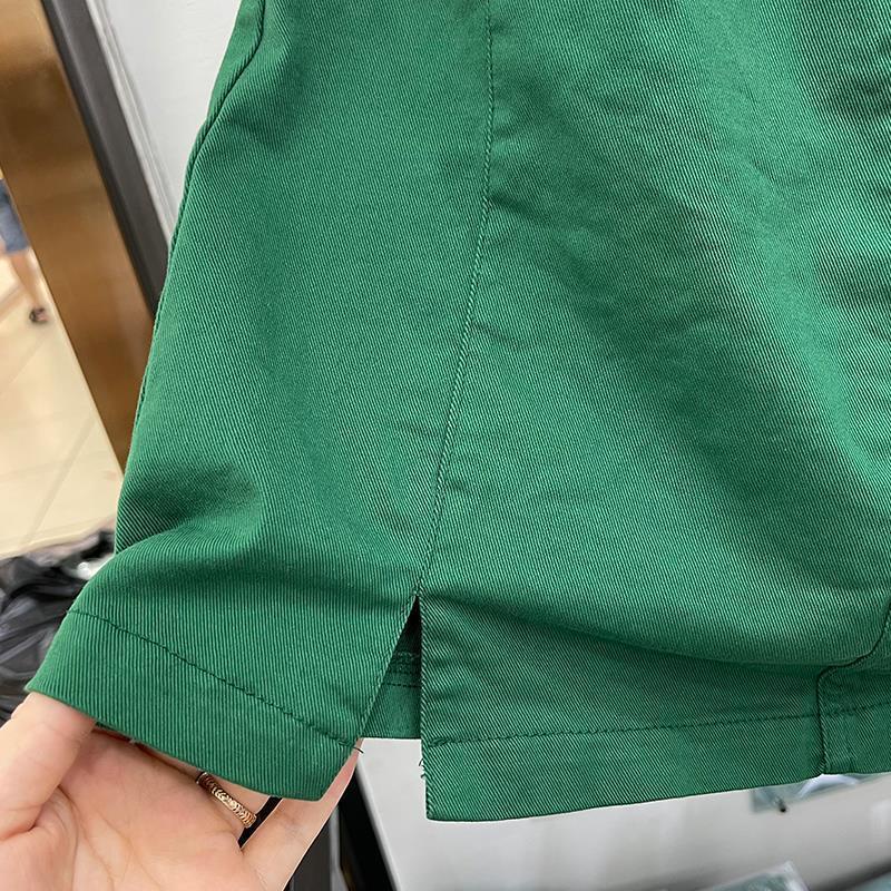 Váy Xanh Nữ Thời Trang Mùa Hè Xanh Dán Nhãn Phong Cách Mới Váy Cotton Nữ Cao Cấp Ôm Hơn Nhìn Chữ a Váy Ngắn Chống Rơi Z3