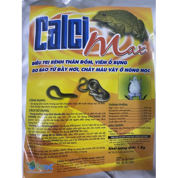 Calci max phòng tri bệnh cho ếch lươn cá.
