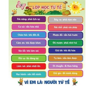 Lớp học tử tế. Kích thước A0, chất liệu bạt lụa in đẹp.