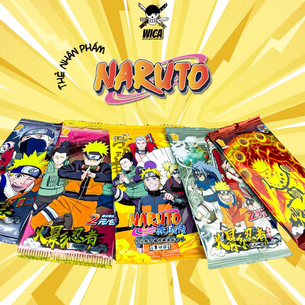 Thẻ bài naruto card nhân phẩm anime manga set 5 thẻ ngẫu nhiên - Wica