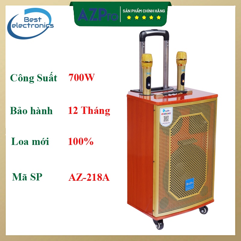 Loa Kéo Karaoke Công Suất Lớn 700W | Loa Kéo Giá Rẻ AZPro AZ-218A Bass 25 | Loa Kéo Bluetooth Đọc Được Usb Thẻ Nhớ