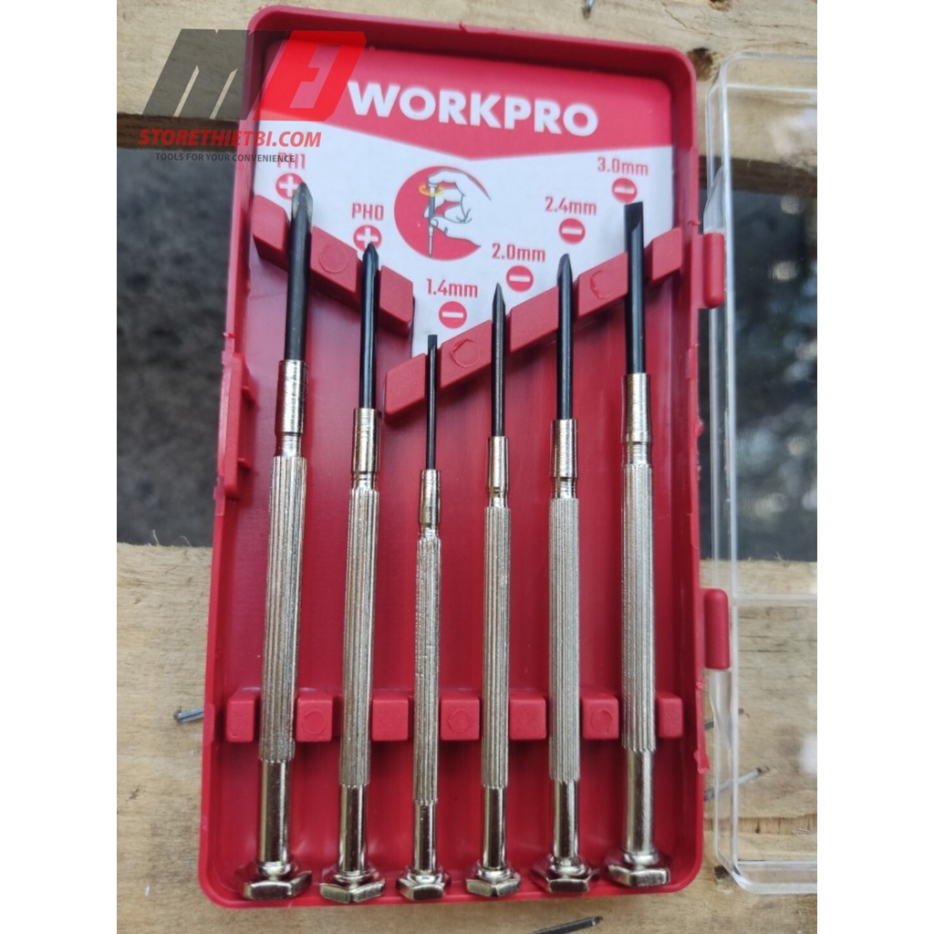 bộ 6 tua vít nhỏ gọn sửa điện tử , đồng hồ WP200508 Workpro