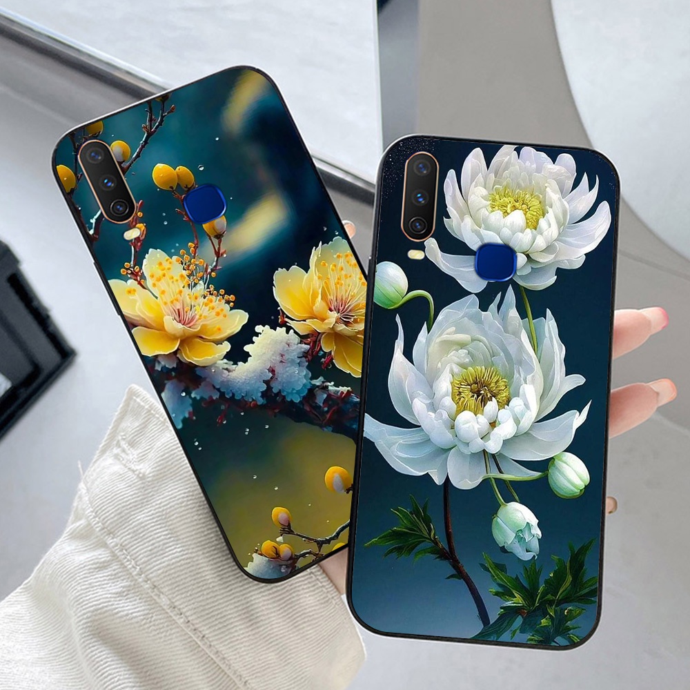 Ốp lưng vivo y15 / vivo y17 / u10 in nhám hình hoa cỏ