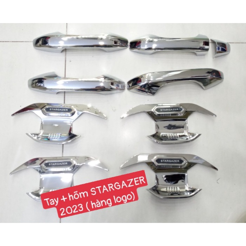 Ốp Tay Nắm Hõm Cửa Xe Huyndai Stargazer 2023 Mẫu Nhựa ABS Mạ Crom Sáng Bóng