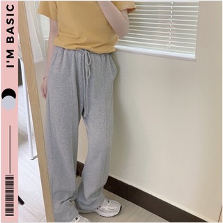 Quần Ống Rộng Nữ Nỉ Da Cá I'M BASIC Girly, Thoáng Mát Co Giãn phong cách Hàn Quốc QNX02