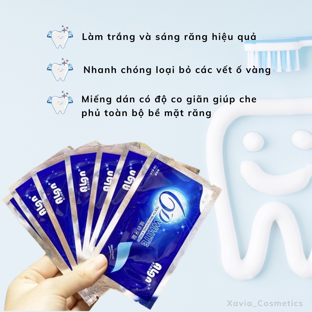 Miếng dán trắng răng 6D - Miếng dán trắng răng nội địa Trung làm trắng răng hiệu quả, mang lại hơi thở thơm mát