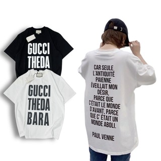 Áo thun Guci in chữ thời trang nam nữ tay lỡ form rộng PhongShop Unisex