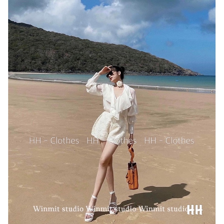 Set áo bèo mix quần ren hoa tiểu thư