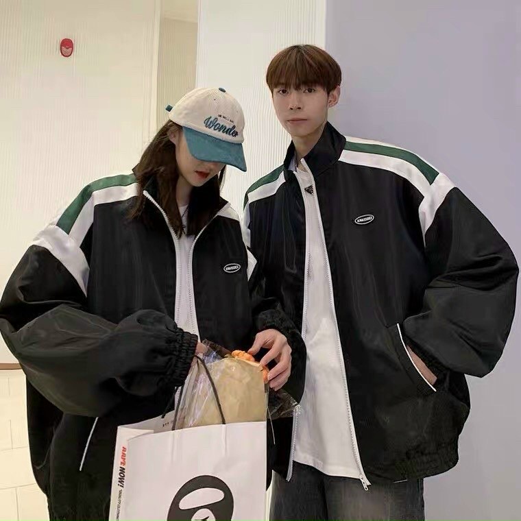 Áo Khoác Dù 2 lớp Phối Sọc Ngang Vai Cá Tính Nam Nữ Ulzzang Unisex Form Rộng Bomber TRƠN Jacket - F.s.shop68 | BigBuy360 - bigbuy360.vn