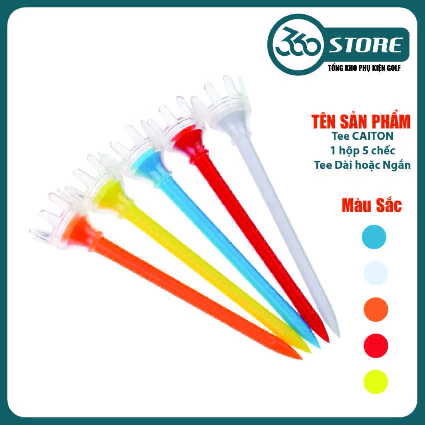 Tee chơi golf CHÍNH HÃNG caition đầu vương miện. Tee nhựa chơi golf ngắn dài 5-9 cm. que đỡ bóng gôn siêu bền