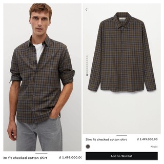 Áo sơmi nam Mango auth vợt sale