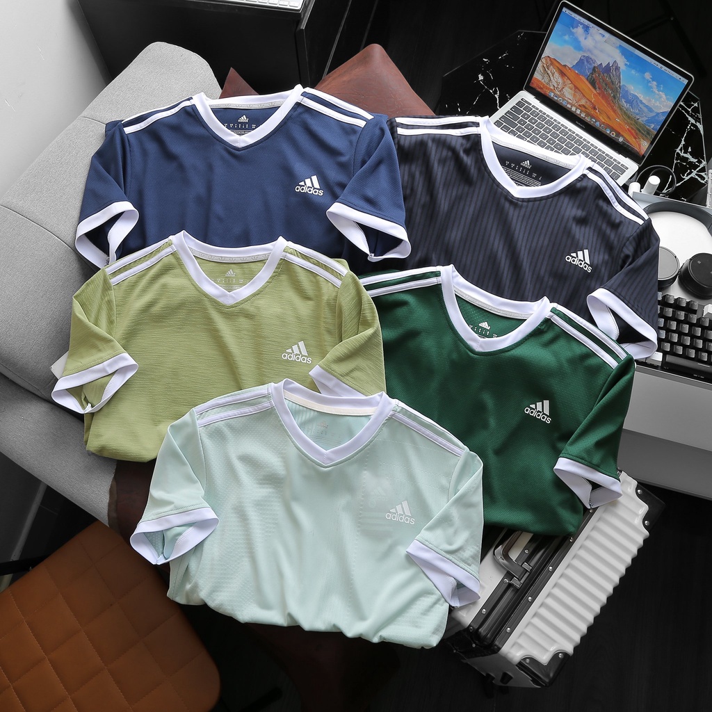 Áo thun thể thao nam cổ tim, chất liệu dệt kim cao cấp siêu mát, siêu thấm hút AD10