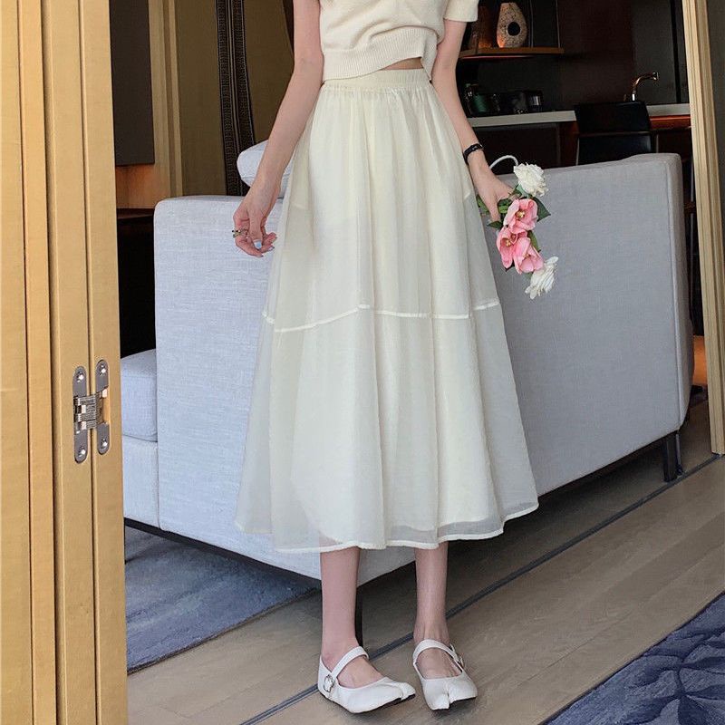 Chân Váy Lưới Dài Lưng Cao Ôm Dáng Phong Cách Mori Hàn Quốc Thời Trang Mùa Hè Hàng Mới Dành Cho Bạn Nữ