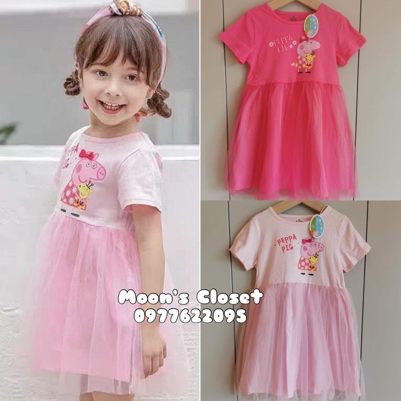QC- Váy thun phối voan Peppa pig Suturino size 100-140