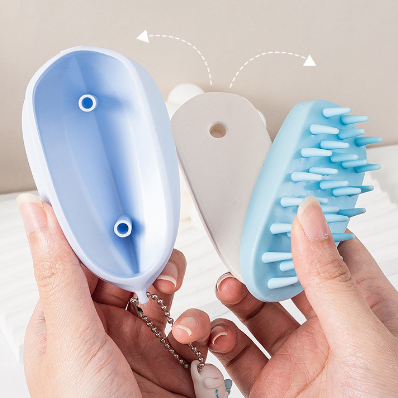 Lược Silicone Mát Xa Da Đầu Khô Và Ướt Làm Sạch Sâu