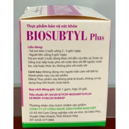 Hộp 25 gói Biosubtyl Plus