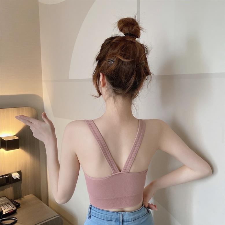 ❤️ Áo Bra Thun Mềm Dáng Lửng , Lưng V Sẵn Đệm Ngực Siêu Hot Softie 8884 ❤️