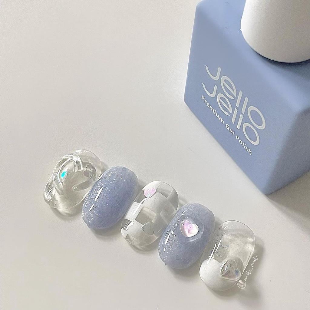 MẪU NAILBOX THIẾT KẾ - MÓNG ÚP CARO XANH GEL NỔI.