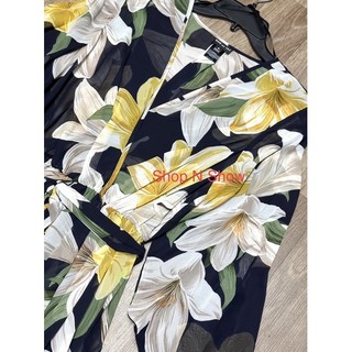 ĐẦM MAXI VOAN HOA CỔ WRAP EO CHUN