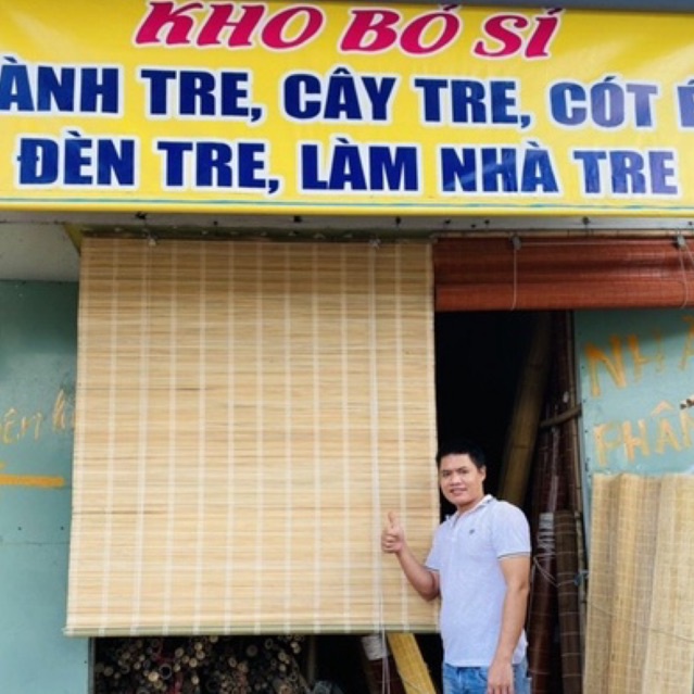 Mành tre trang trí tết kích thước ngang 1.5 x2 có hai mầu