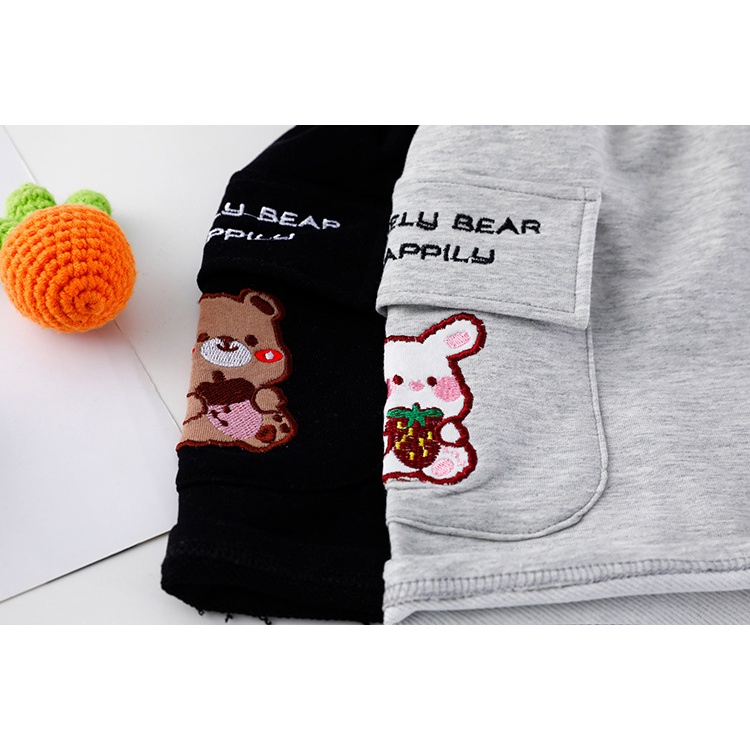 Bộ quần thun da cá áo cotton ngắn tay hình gấu Mialy Kids cực yêu cho bé trai (6-16kg) - chất cotton thấm hút, quần thun