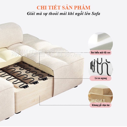 Ghế lười sofa đơn căn hộ nhỏ tatami khối vuông Decor kiểu Ý Piedmont vuông phòng ngủ phòng khách sofa nhỏ | BigBuy360 - bigbuy360.vn