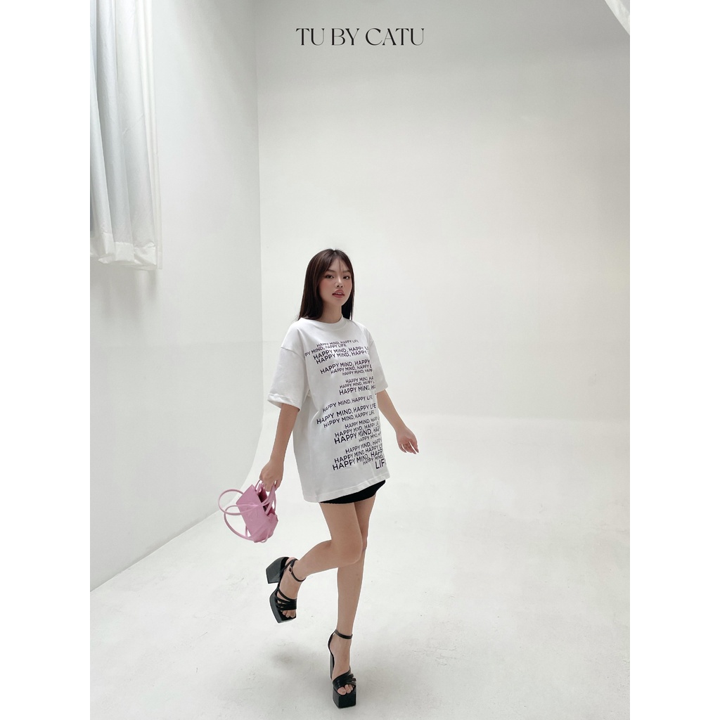 TUBYCATU | Áo thun white happy tee trắng