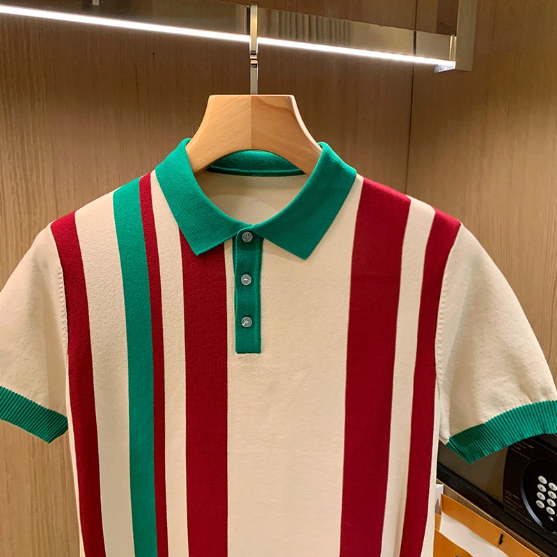 Áo Sơ Mi Tay Ngắn Dáng Ôm Thoáng Khí Họa Tiết Kẻ Sọc Size M-3xl Thời Trang Mùa Hè Trẻ Trung