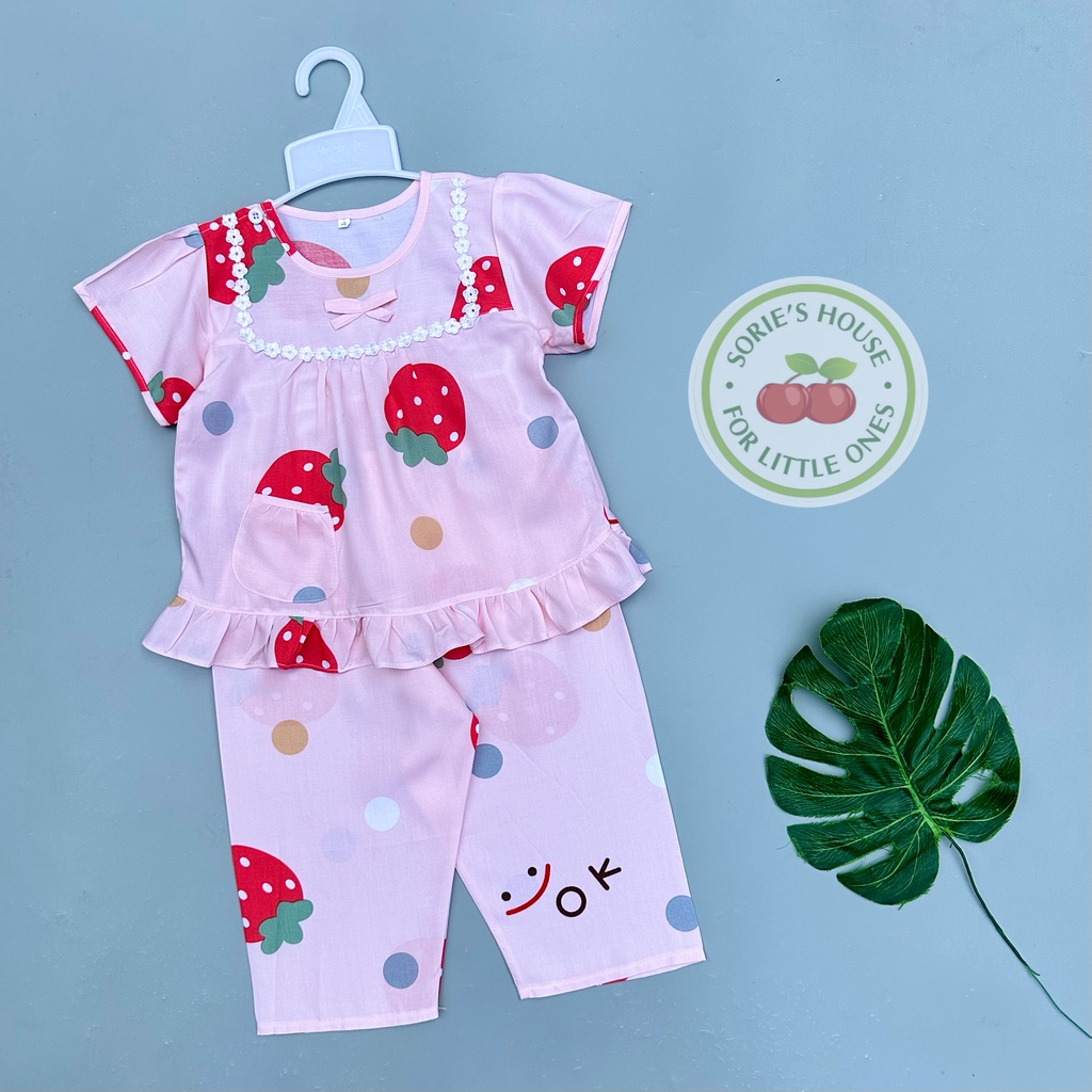 Bộ tole lanh ÁO TAY NGẮN QUẦN DÀI bé gái