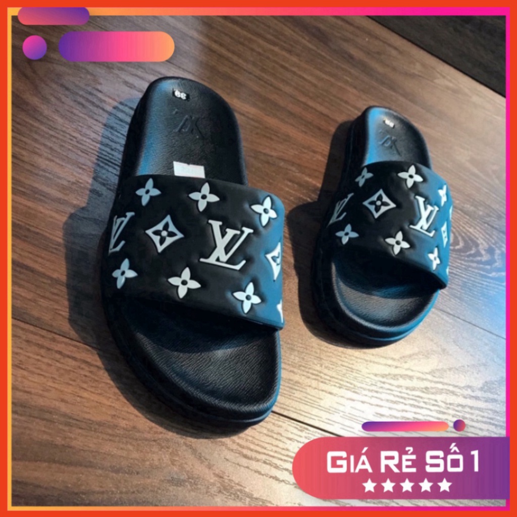 DÉP QUAI NGANG LV VÂN HOA TRẮNG - DÉP NAM EO VI QUAI HOA Rẻ Nhất Shopeee Xmenshop Xmenshop3