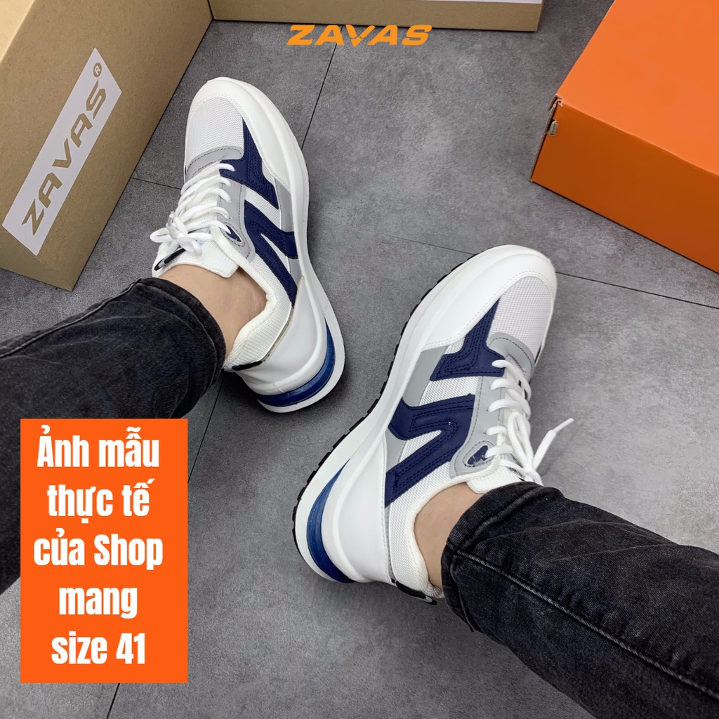 Giày thể thao sneaker nam ZAVAS thời trang đế cao 3cm lưới thoáng khí chạy bộ đi chơi form giày gọn gàng êm chân - S422
