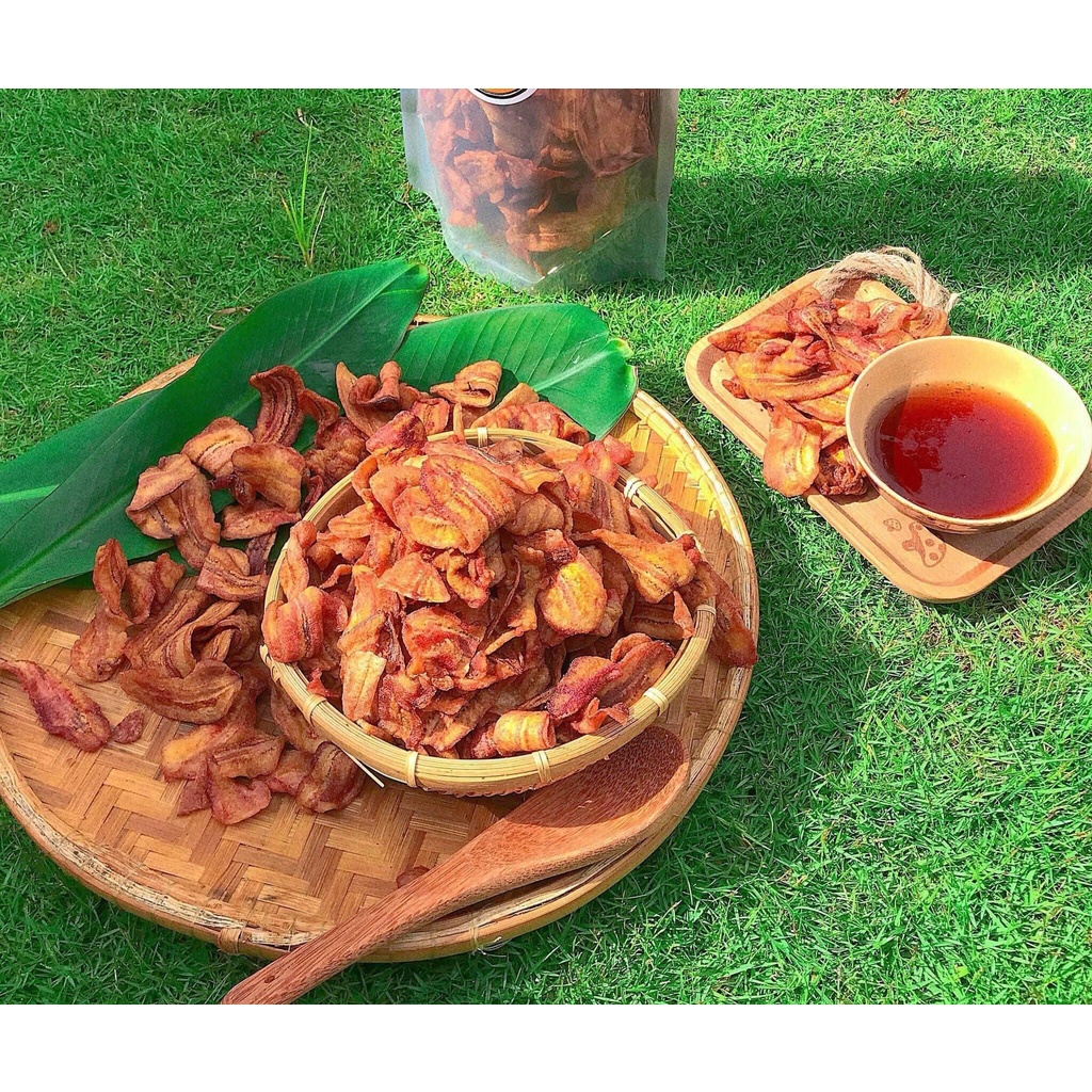 500Gr chuối sấy không đường gia lai loại ngon| TuanvietFood - Đồ Ăn Vặt Hà Nội
