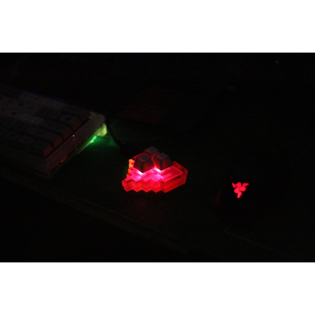 Bàn Phím Cơ custom macro Mica Trái Tim YELLOW switch có thê hotswap