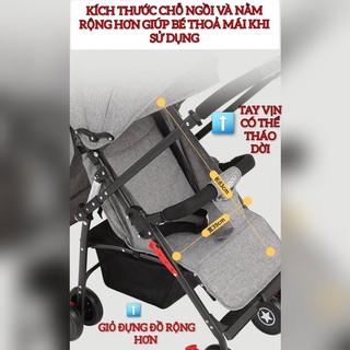 xe đẩy 2 chiều 3 tư thế